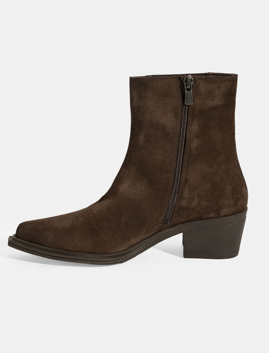 Kadın Kahve Kalın Topuklu Süet Bot Kadın Kahve Kalın Topuklu Süet Bot