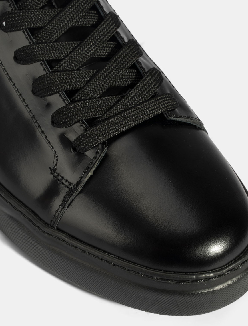 Erkek Siyah Bağcıklı Deri Günlük Ayakkabı Erkek Siyah Bağcıklı Deri Günlük Ayakkabı