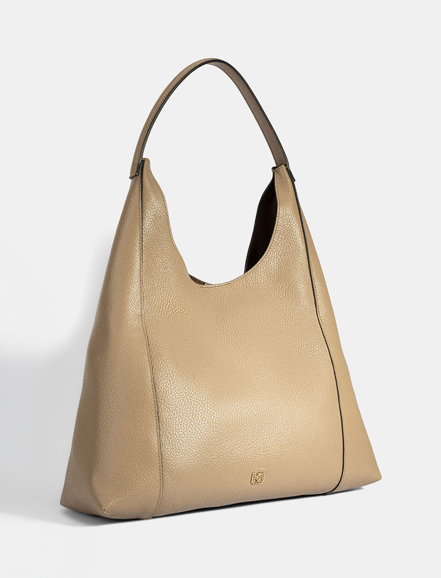 Kadın Bej Deri Omuz Çantası Kadın Bej Deri Omuz Çantası