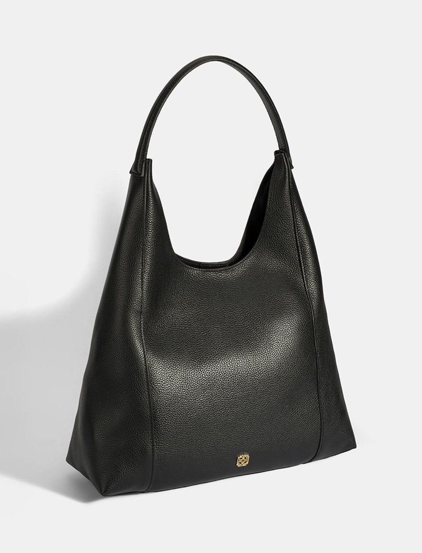 Kadın Siyah Deri Omuz Çantası Kadın Siyah Deri Omuz Çantası