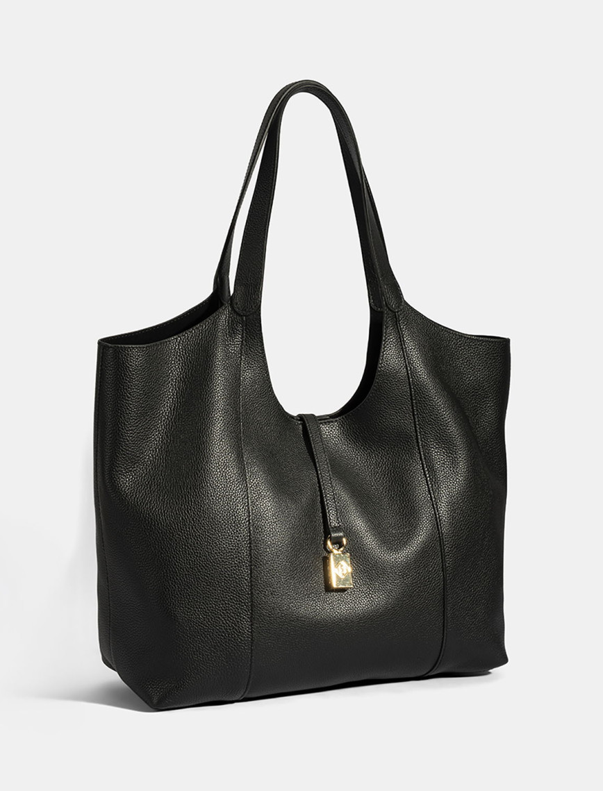 Kadın Siyah Deri Hobo Çanta Kadın Siyah Deri Hobo Çanta