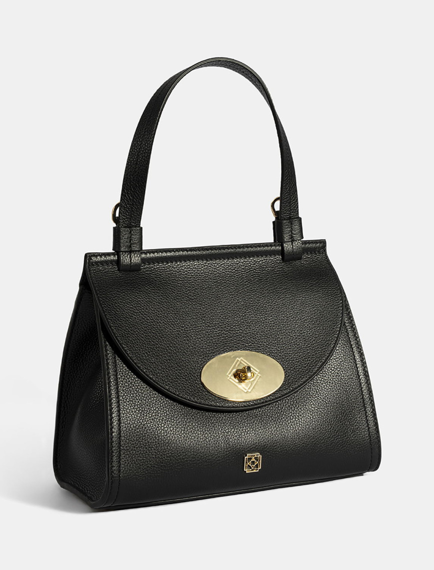 Kadın Siyah Omuz Askılı Deri El Çantası Kadın Siyah Omuz Askılı Deri El Çantası