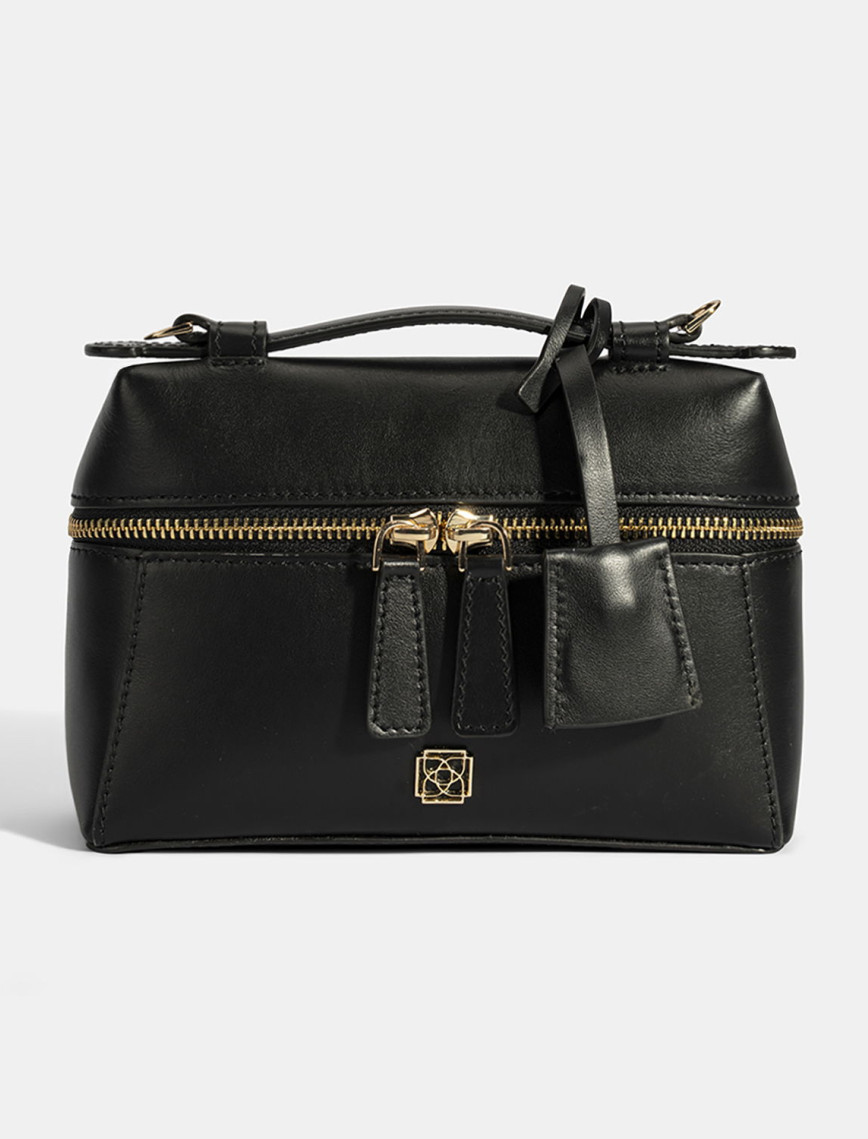 Kadın Siyah Mini Deri El Çantası Kadın Siyah Mini Deri El Çantası