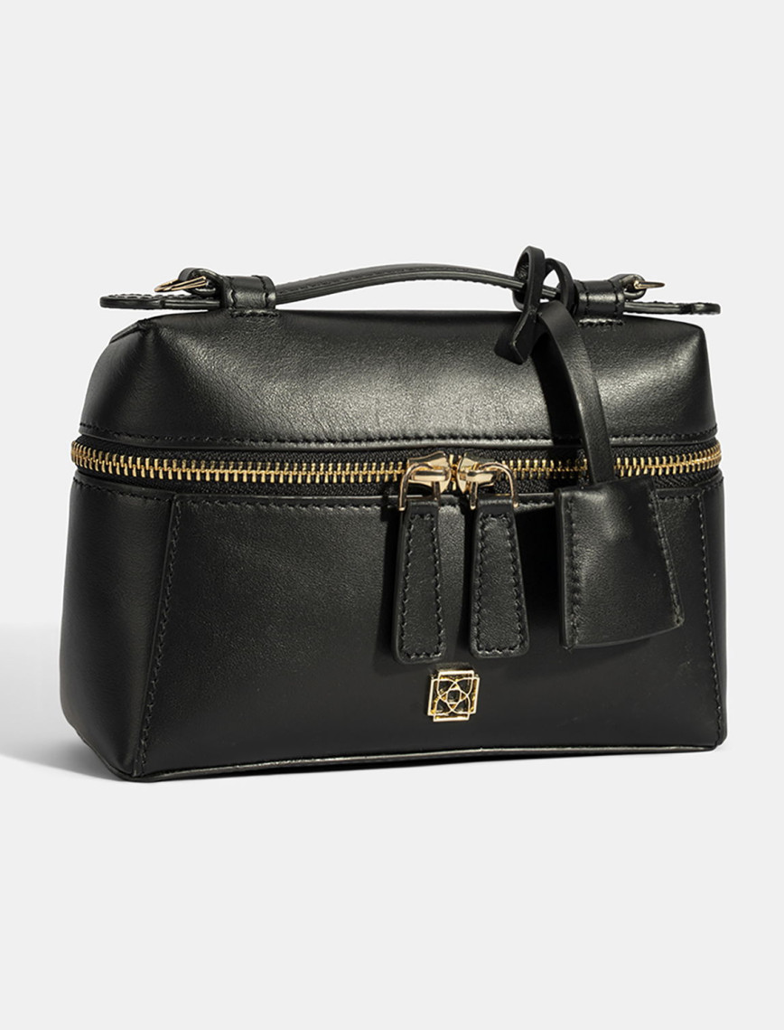 Kadın Siyah Mini Deri El Çantası Kadın Siyah Mini Deri El Çantası