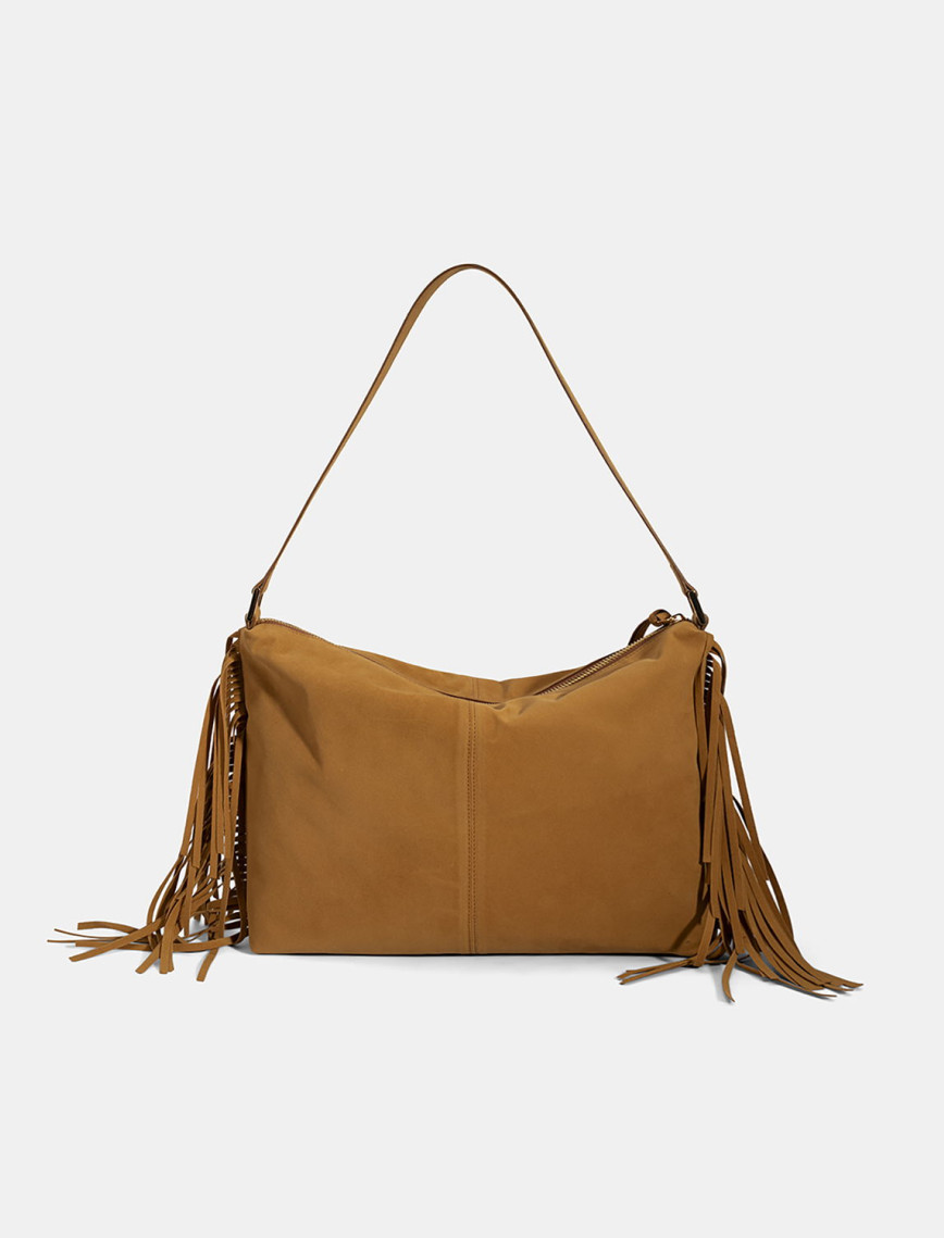 Kadın Taba Püskül Detaylı Süet Omuz Çantası Kadın Taba Püskül Detaylı Süet Omuz Çantası