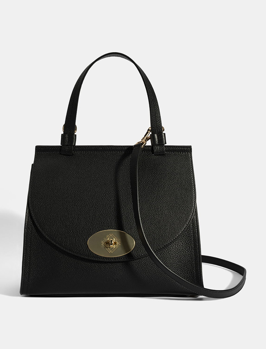 Kadın Siyah Omuz Askılı Deri El Çantası Kadın Siyah Omuz Askılı Deri El Çantası