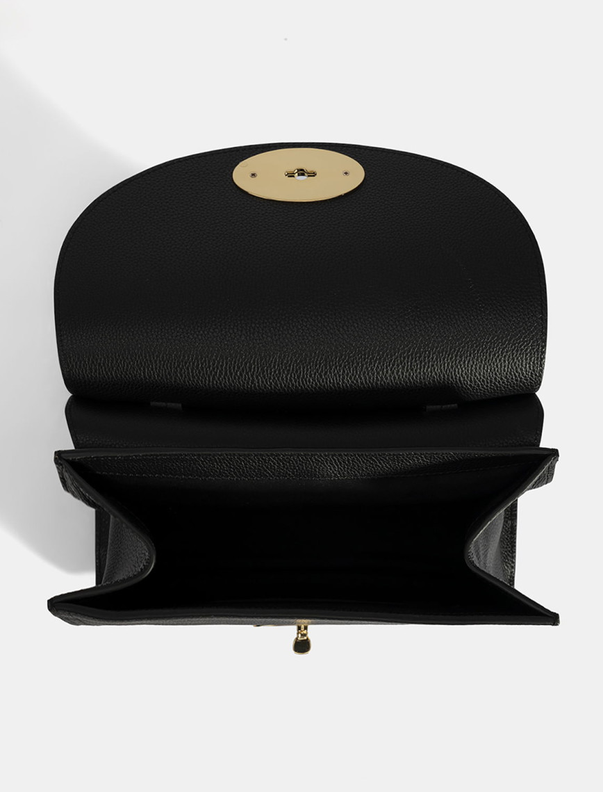 Kadın Siyah Omuz Askılı Deri El Çantası Kadın Siyah Omuz Askılı Deri El Çantası