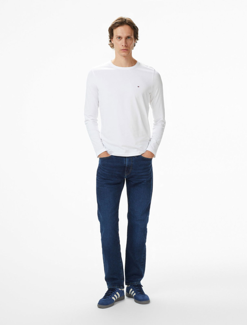 Tommy Hilfiger Stretch Slim Fit Erkek Beyaz Uzun Kollu T-shirt Tommy Hilfiger Stretch Slim Fit Erkek Beyaz Uzun Kollu T-shirt