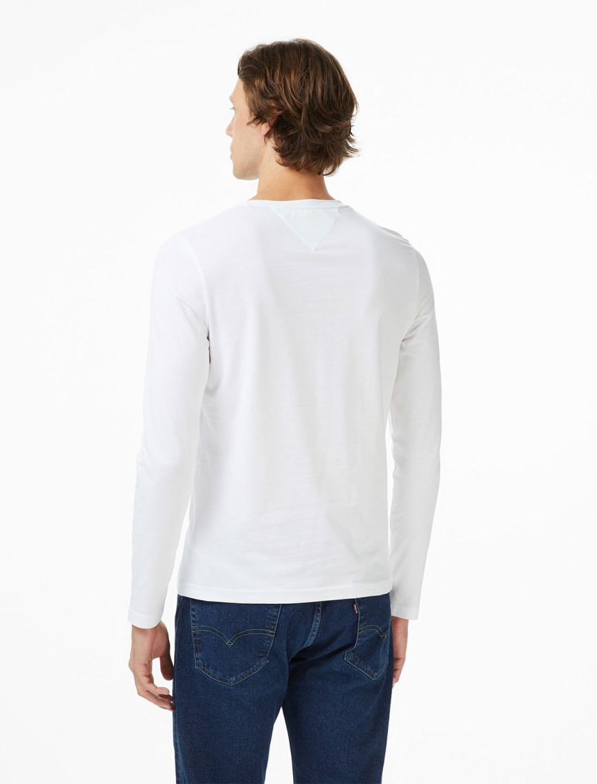 Tommy Hilfiger Stretch Slim Fit Erkek Beyaz Uzun Kollu T-shirt Tommy Hilfiger Stretch Slim Fit Erkek Beyaz Uzun Kollu T-shirt