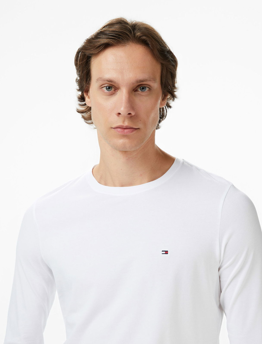 Tommy Hilfiger Stretch Slim Fit Erkek Beyaz Uzun Kollu T-shirt Tommy Hilfiger Stretch Slim Fit Erkek Beyaz Uzun Kollu T-shirt