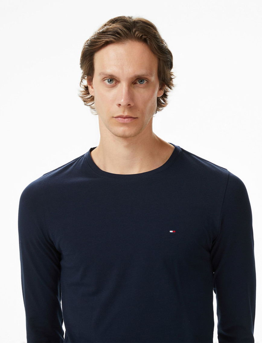 Tommy Hilfiger Stretch Slim Fit Erkek Lacivert Sweatshirt Tommy Hilfiger Stretch Slim Fit Erkek Lacivert Sweatshirt