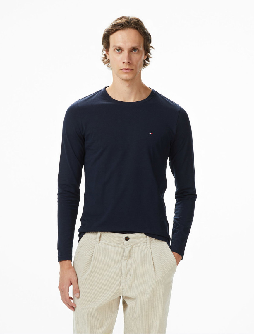 Tommy Hilfiger Stretch Slim Fit Erkek Lacivert Sweatshirt Tommy Hilfiger Stretch Slim Fit Erkek Lacivert Sweatshirt