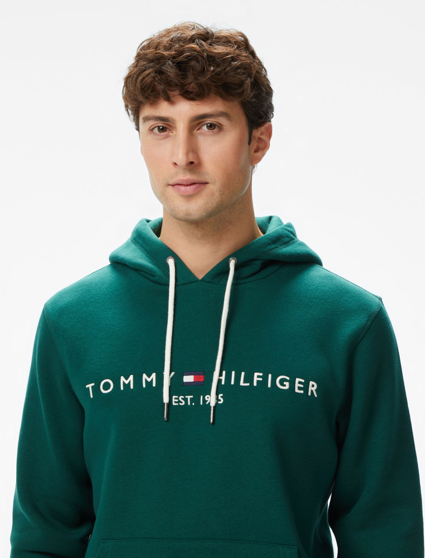Tommy Hilfiger Logo Erkek Yeşil Hoodie Tommy Hilfiger Logo Erkek Yeşil Hoodie