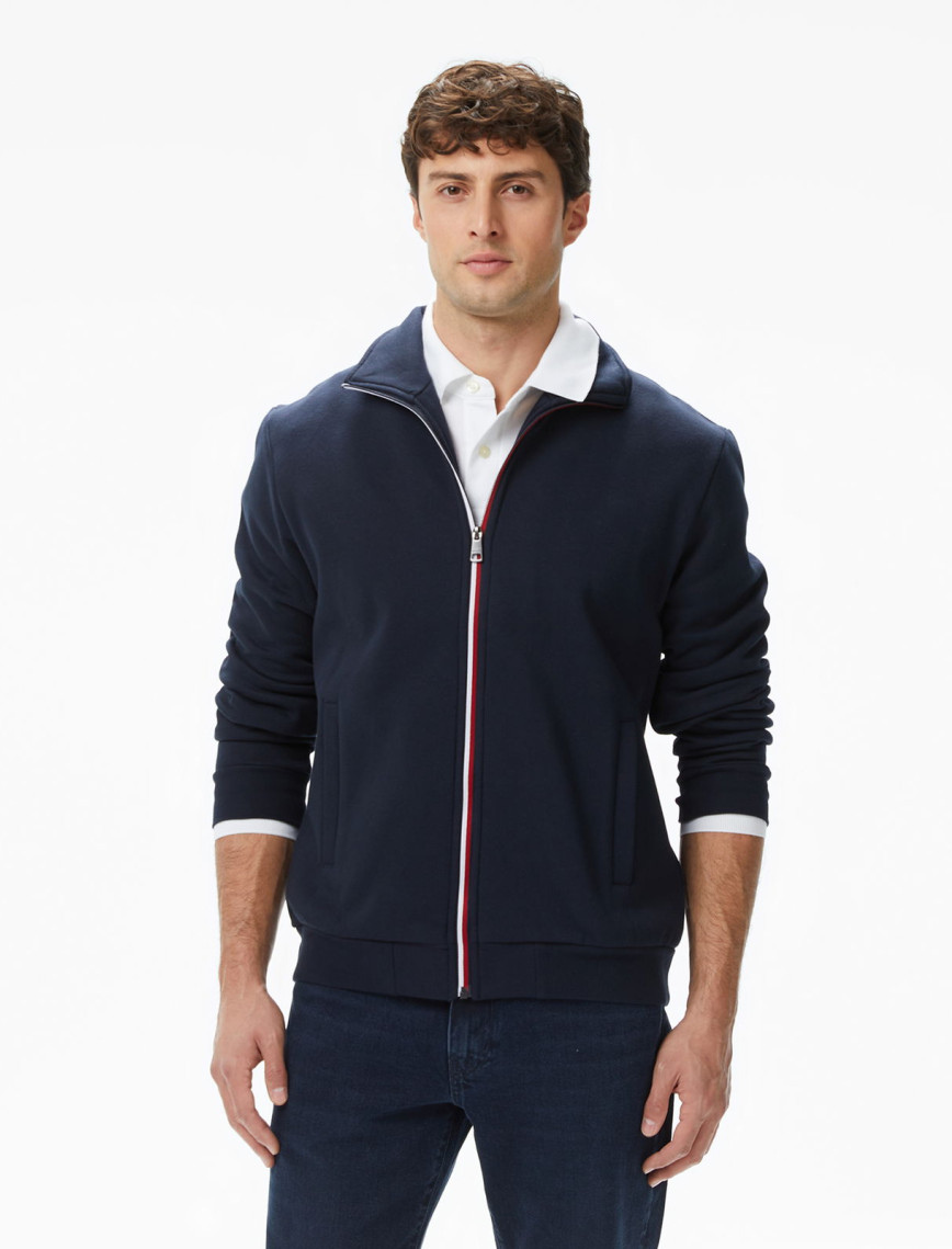 Tommy Hilfiger Global Stripe Through Erkek Mavi Sweatshirt Tommy Hilfiger Global Stripe Through Erkek Mavi Sweatshirt