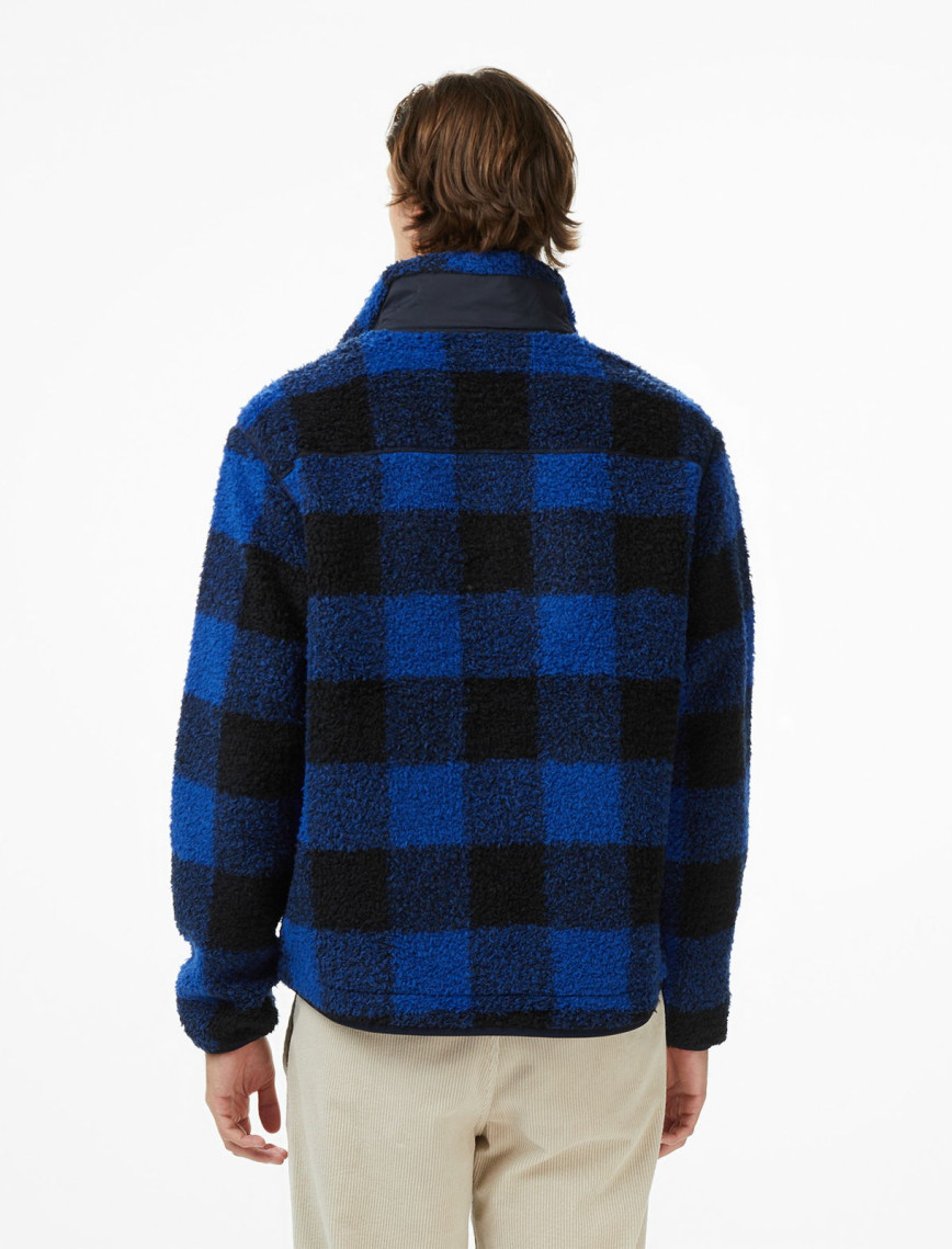 Tommy Hilfiger Teddy Fleece Check Pull Over Erkek Mavi Sweatshirt Tommy Hilfiger Teddy Fleece Check Pull Over Erkek Mavi Sweatshirt