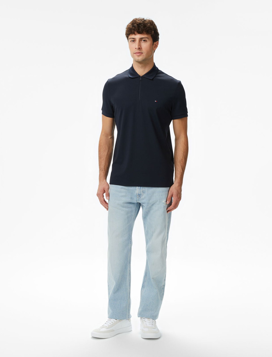 Tommy Hilfiger Performance Pique Erkek Mavi Polo Tommy Hilfiger Performance Pique Erkek Mavi Polo
