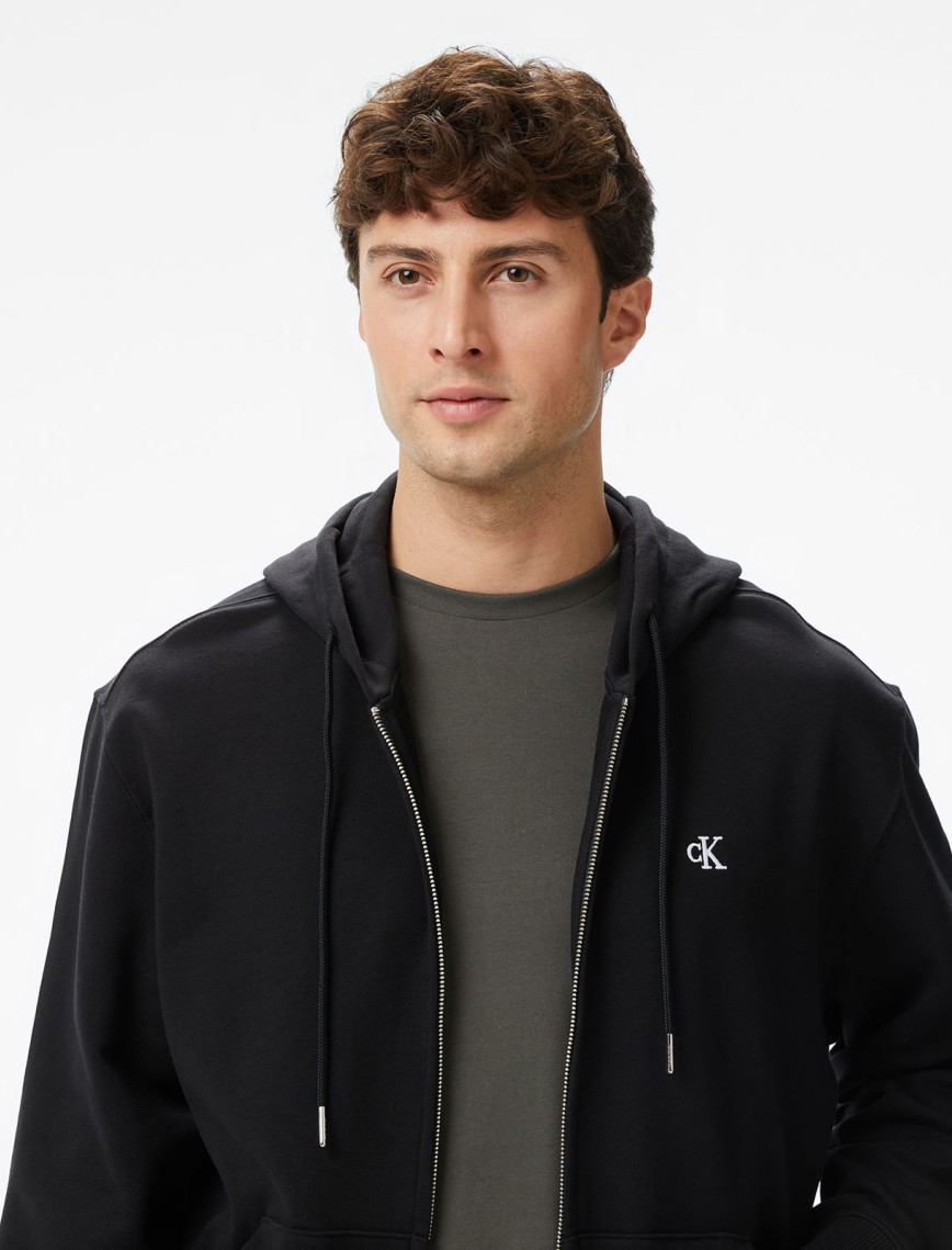 Calvin Klein Terry Monogram Erkek Siyah Sweatshirt Calvin Klein Terry Monogram Erkek Siyah Sweatshirt