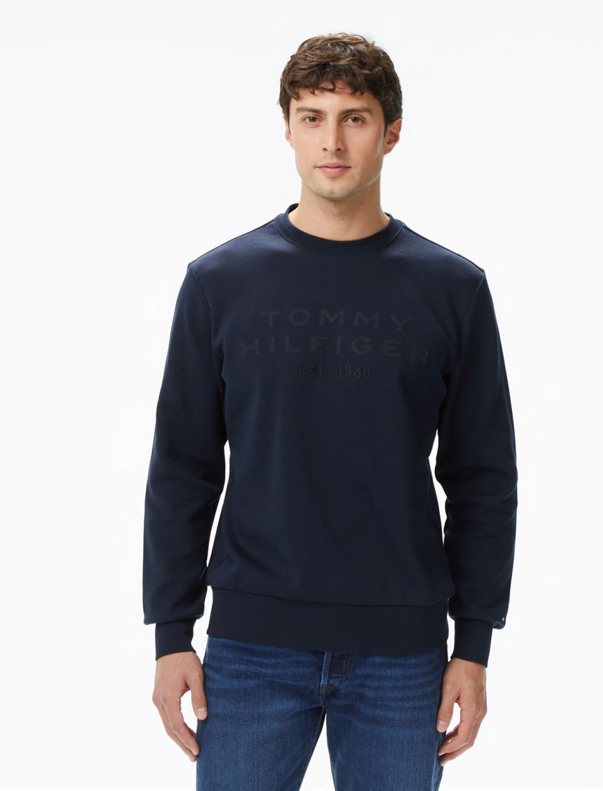 Tommy Hilfiger Nylon Applique İntechno Erkek Mavi Sweatshirt Tommy Hilfiger Nylon Applique İntechno Erkek Mavi Sweatshirt