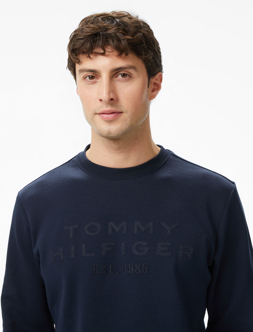 Tommy Hilfiger Nylon Applique İntechno Erkek Mavi Sweatshirt Tommy Hilfiger Nylon Applique İntechno Erkek Mavi Sweatshirt