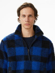 Tommy Hilfiger Teddy Fleece Check Pull Over Erkek Mavi Sweatshirt Tommy Hilfiger Teddy Fleece Check Pull Over Erkek Mavi Sweatshirt