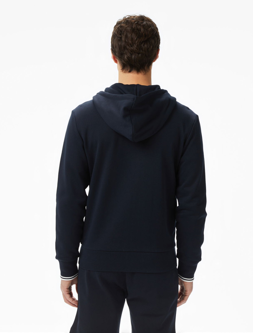 Fred Perry Hooded Zip-Through Erkek Lacivert Sweatshirt Fred Perry Hooded Zip-Through Erkek Lacivert Sweatshirt