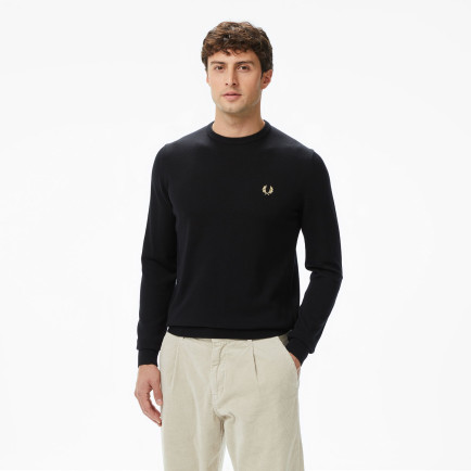 Fred Perry Classic Crew Neck Erkek Siyah Kazak Fred Perry Classic Crew Neck Erkek Siyah Kazak