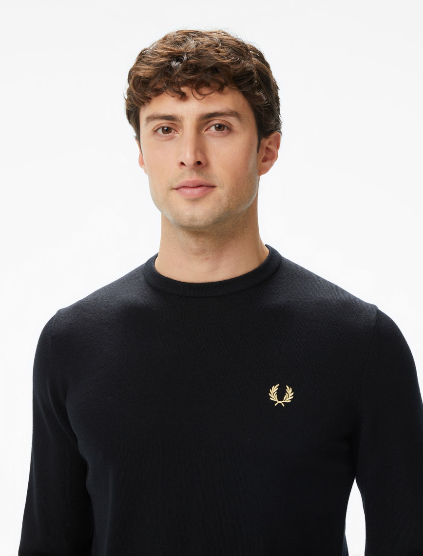 Fred Perry Classic Crew Neck Erkek Siyah Kazak Fred Perry Classic Crew Neck Erkek Siyah Kazak
