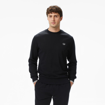 Fred Perry Crew Neck Erkek Siyah Sweatshirt Fred Perry Crew Neck Erkek Siyah Sweatshirt