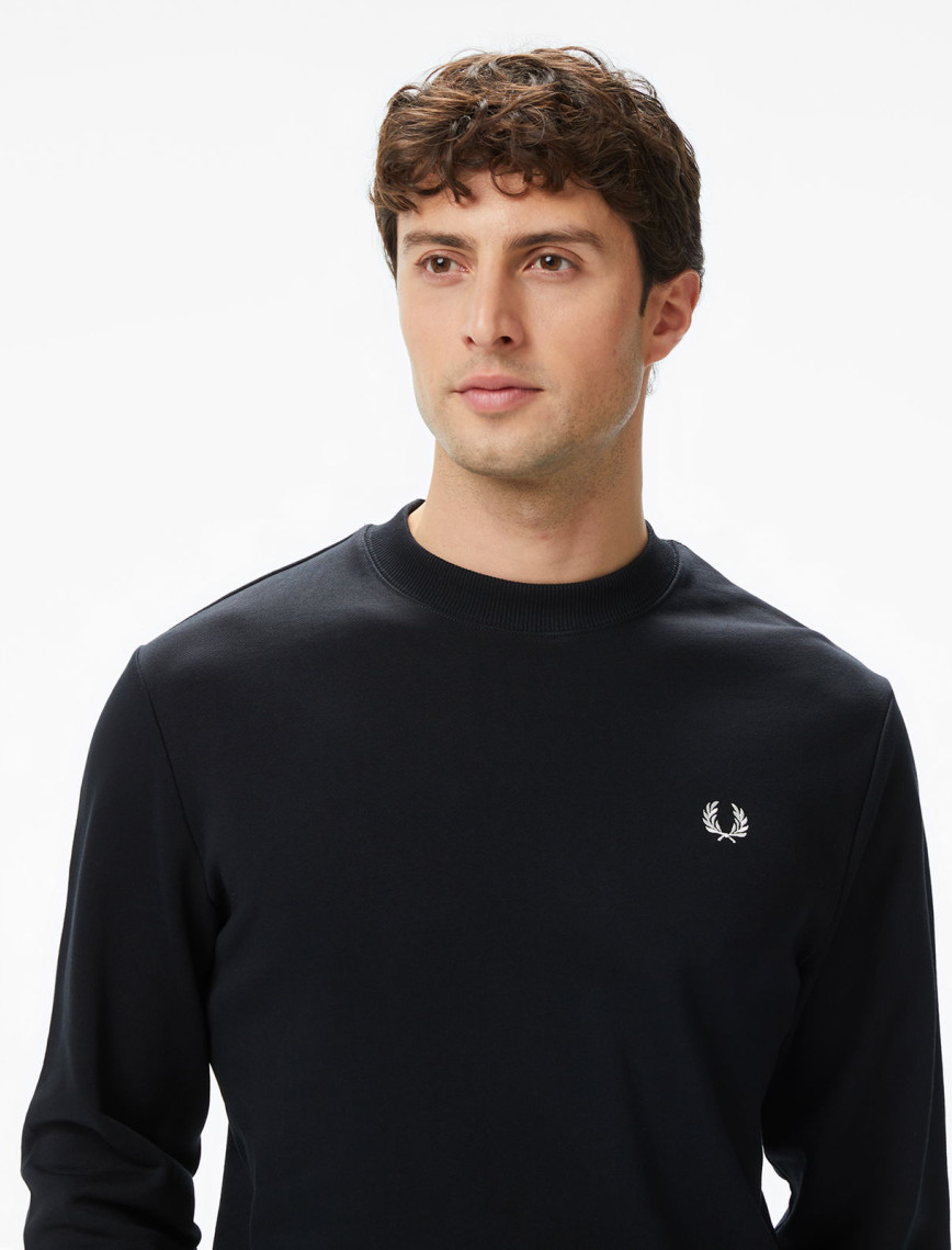 Fred Perry Crew Neck Erkek Siyah Sweatshirt Fred Perry Crew Neck Erkek Siyah Sweatshirt