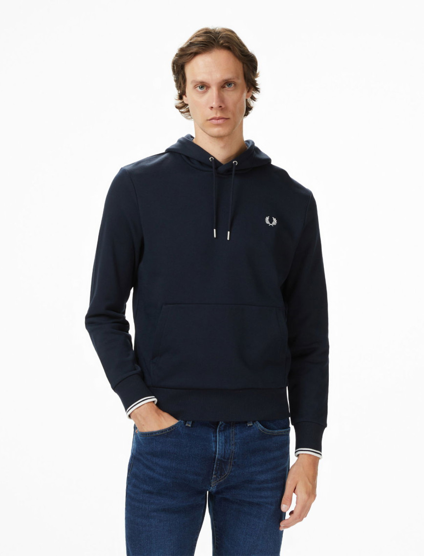 Fred Perry Tipped Hooded Erkek Lacivert Sweatshirt Fred Perry Tipped Hooded Erkek Lacivert Sweatshirt