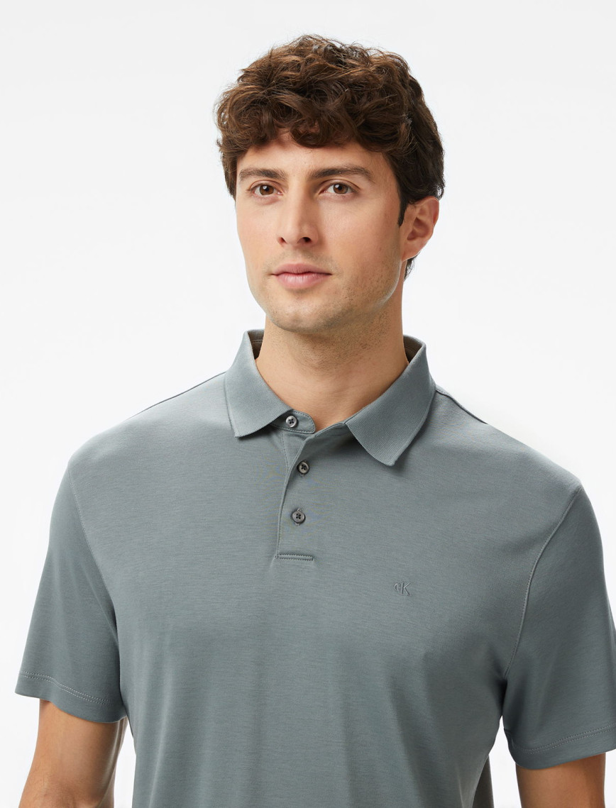 Calvin Klein Supima Erkek Gri Polo Calvin Klein Supima Erkek Gri Polo