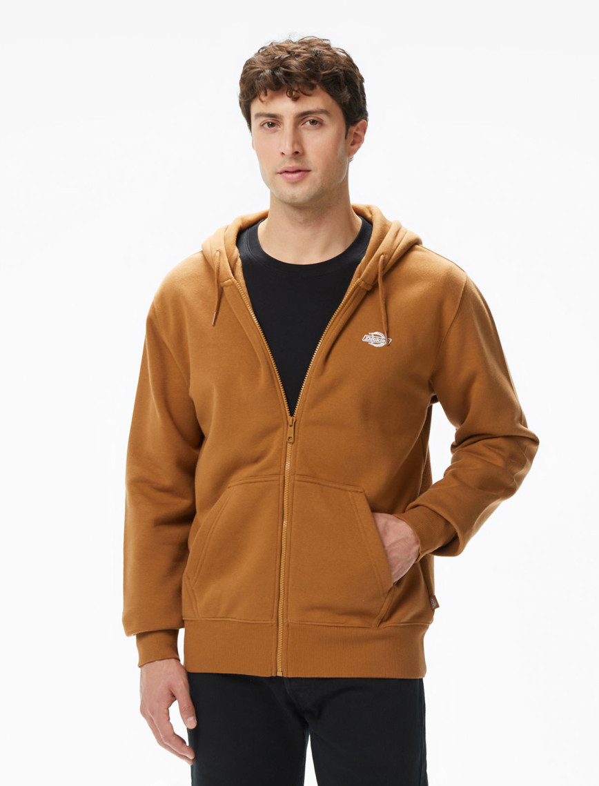 Dickies Summerdale Zip Through Erkek Kahverengi Sweatshirt