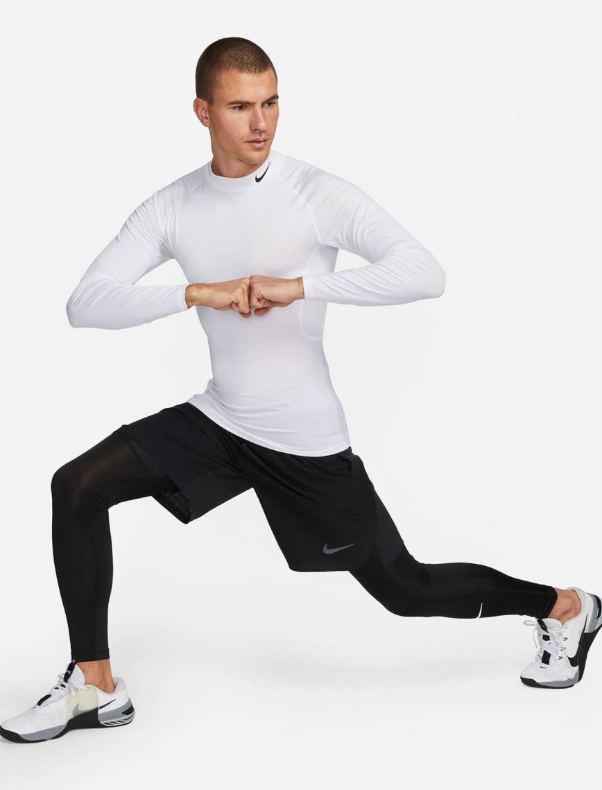 Nike Pro Dri-Fit Erkek Beyaz Uzun Kollu T-Shirt Nike Pro Dri-Fit Erkek Beyaz Uzun Kollu T-Shirt