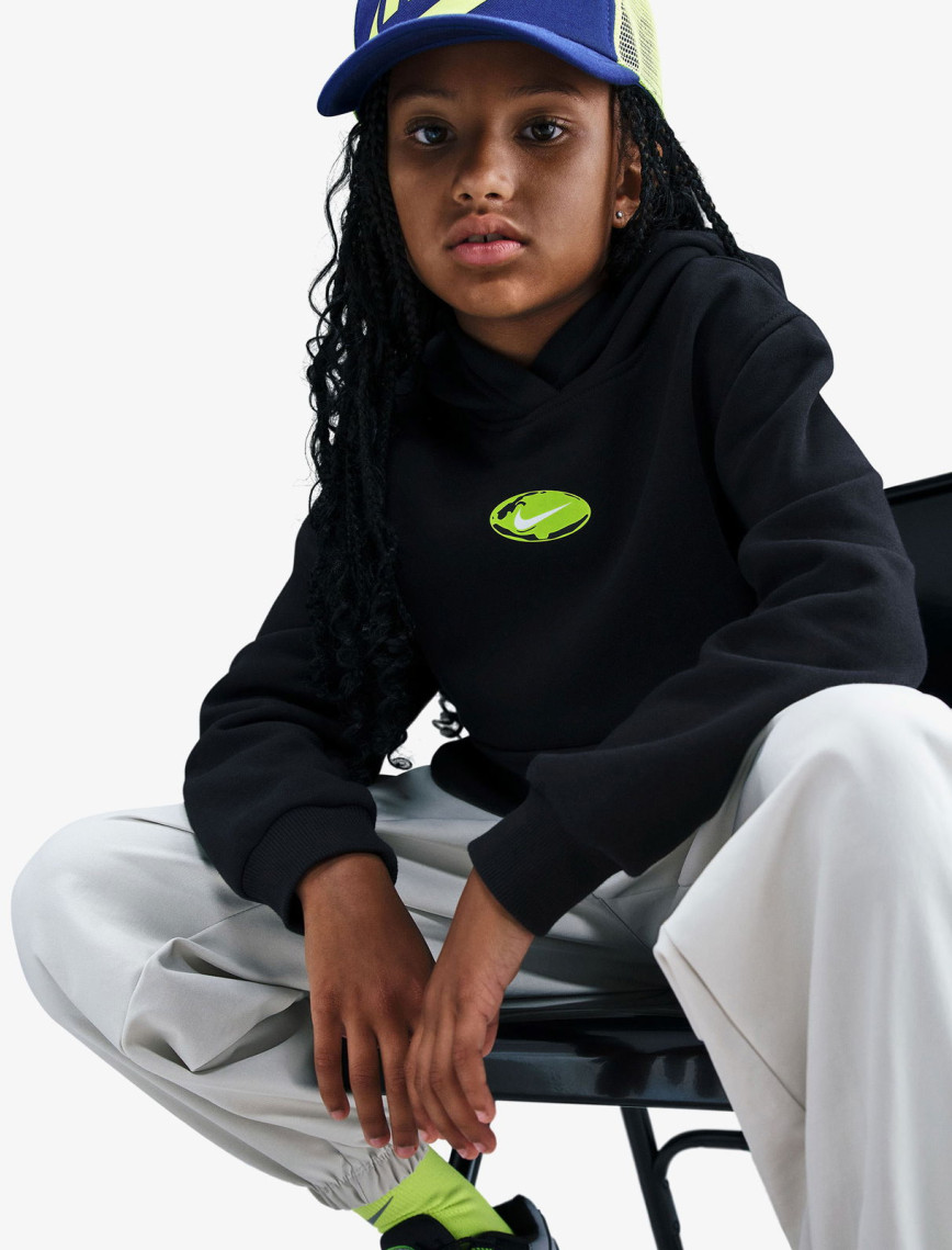 Nike Sportswear Club Fleece Çocuk Siyah Kapüşonlu Eşofman Üstü Nike Sportswear Club Fleece Çocuk Siyah Kapüşonlu Eşofman Üstü