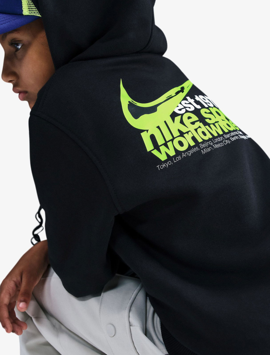 Nike Sportswear Club Fleece Çocuk Siyah Kapüşonlu Eşofman Üstü Nike Sportswear Club Fleece Çocuk Siyah Kapüşonlu Eşofman Üstü