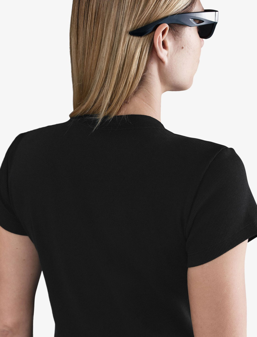 Nike Sportswear Ribbed Kadın Siyah T-Shirt Nike Sportswear Ribbed Kadın Siyah T-Shirt