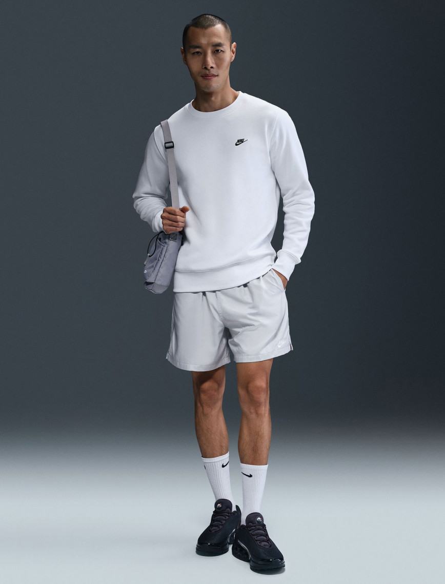 Nike Club Fleece Crew Erkek Beyaz Sweatshirt Nike Club Fleece Crew Erkek Beyaz Sweatshirt