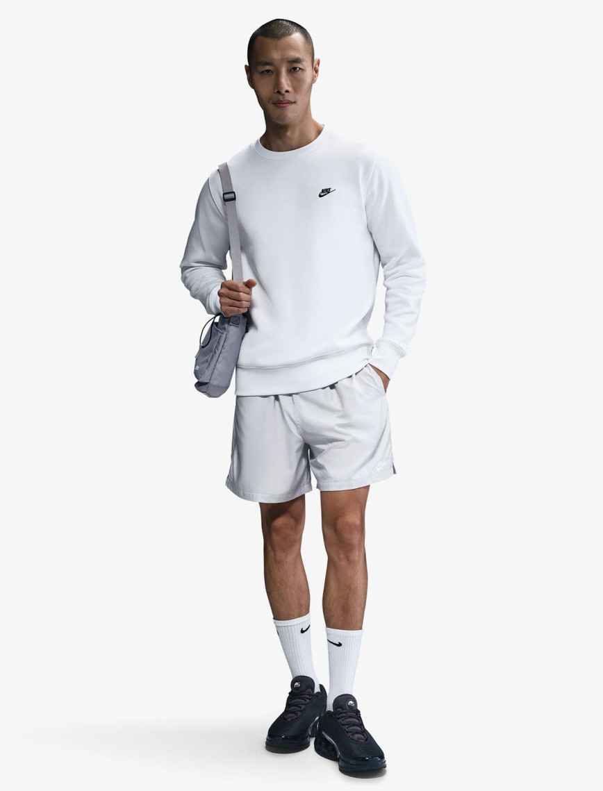 Nike Club Fleece Crew Erkek Beyaz Sweatshirt Nike Club Fleece Crew Erkek Beyaz Sweatshirt