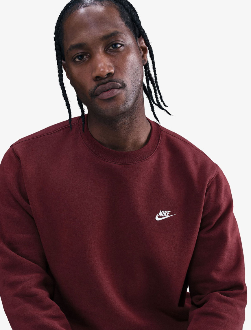 Nike Club Fleece Crew Erkek Bordo Sweatshirt Nike Club Fleece Crew Erkek Bordo Sweatshirt