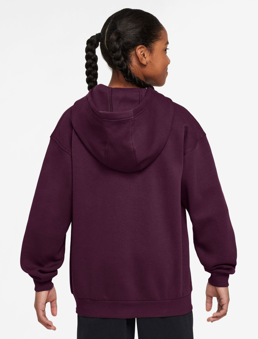 Nike Sportswear Club Fleece Oversized Çocuk Bordo Kapüşonlu Eşofman Üstü Nike Sportswear Club Fleece Oversized Çocuk Bordo Kapüşonlu Eşofman Üstü