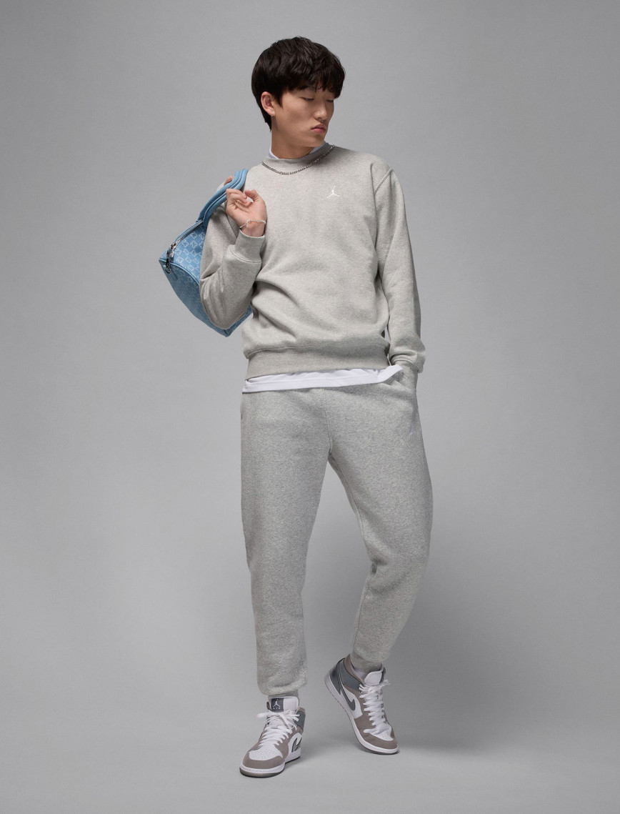 Jordan Brooklyn Fleece Crew Erkek Gri Sweatshirt Jordan Brooklyn Fleece Crew Erkek Gri Sweatshirt