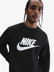 Nike Sportswear Club Graphic Fleece Crew Erkek Siyah Sweatshirt Nike Sportswear Club Graphic Fleece Crew Erkek Siyah Sweatshirt