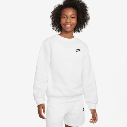 Nike Sportswear Club Fleece Crew Çocuk Beyaz Sweatshirt Nike Sportswear Club Fleece Crew Çocuk Beyaz Sweatshirt