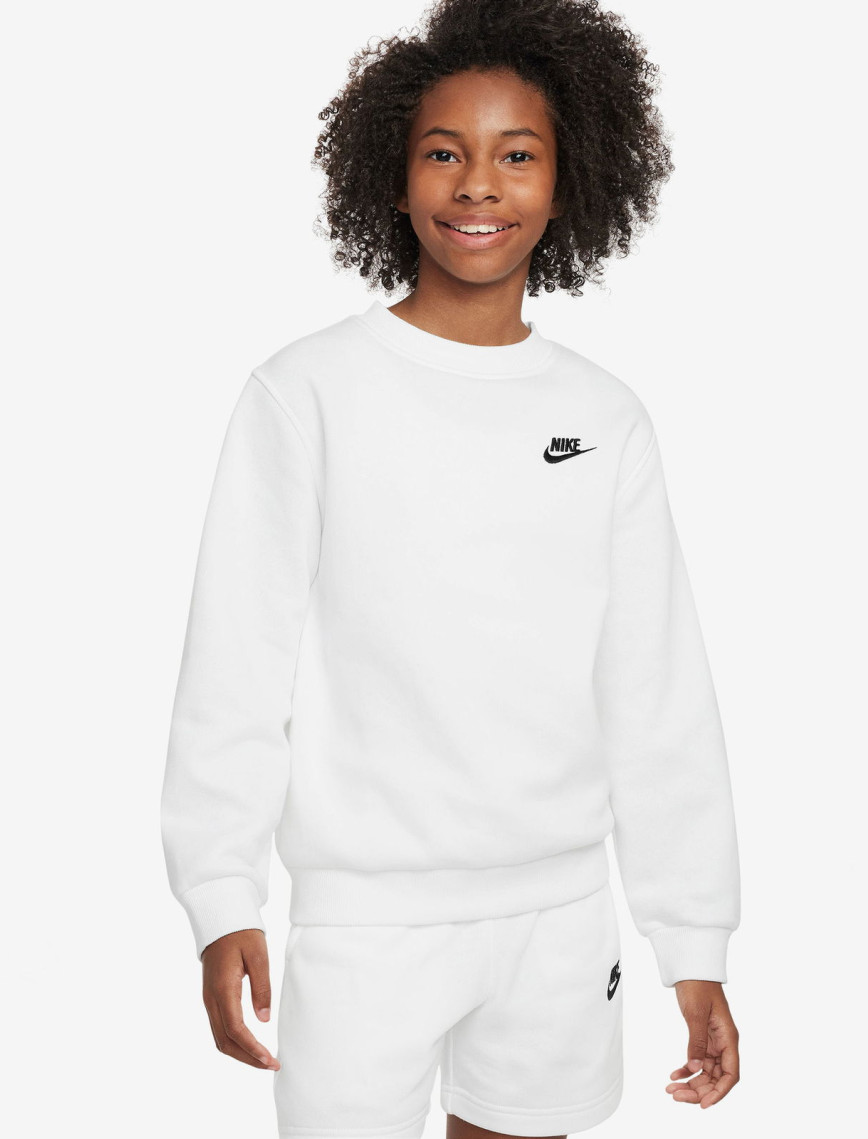Nike Sportswear Club Fleece Crew Çocuk Beyaz Sweatshirt Nike Sportswear Club Fleece Crew Çocuk Beyaz Sweatshirt