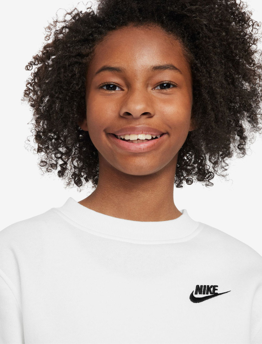 Nike Sportswear Club Fleece Crew Çocuk Beyaz Sweatshirt Nike Sportswear Club Fleece Crew Çocuk Beyaz Sweatshirt