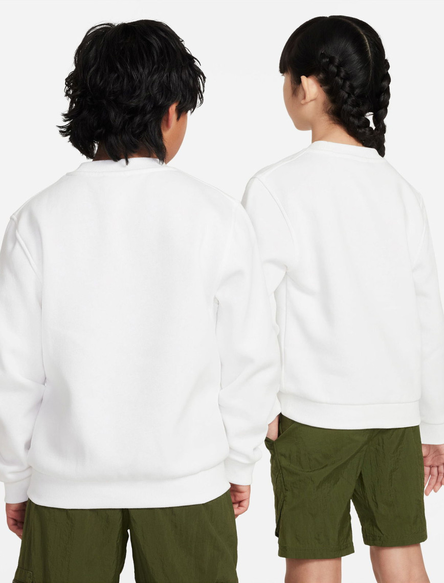 Nike Sportswear Club Fleece Crew Çocuk Beyaz Sweatshirt Nike Sportswear Club Fleece Crew Çocuk Beyaz Sweatshirt