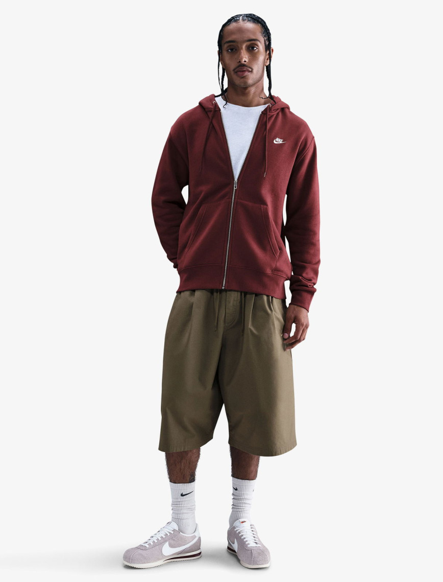 Nike Club Erkek Siyah Kapüşonlu Eşofman Üstü