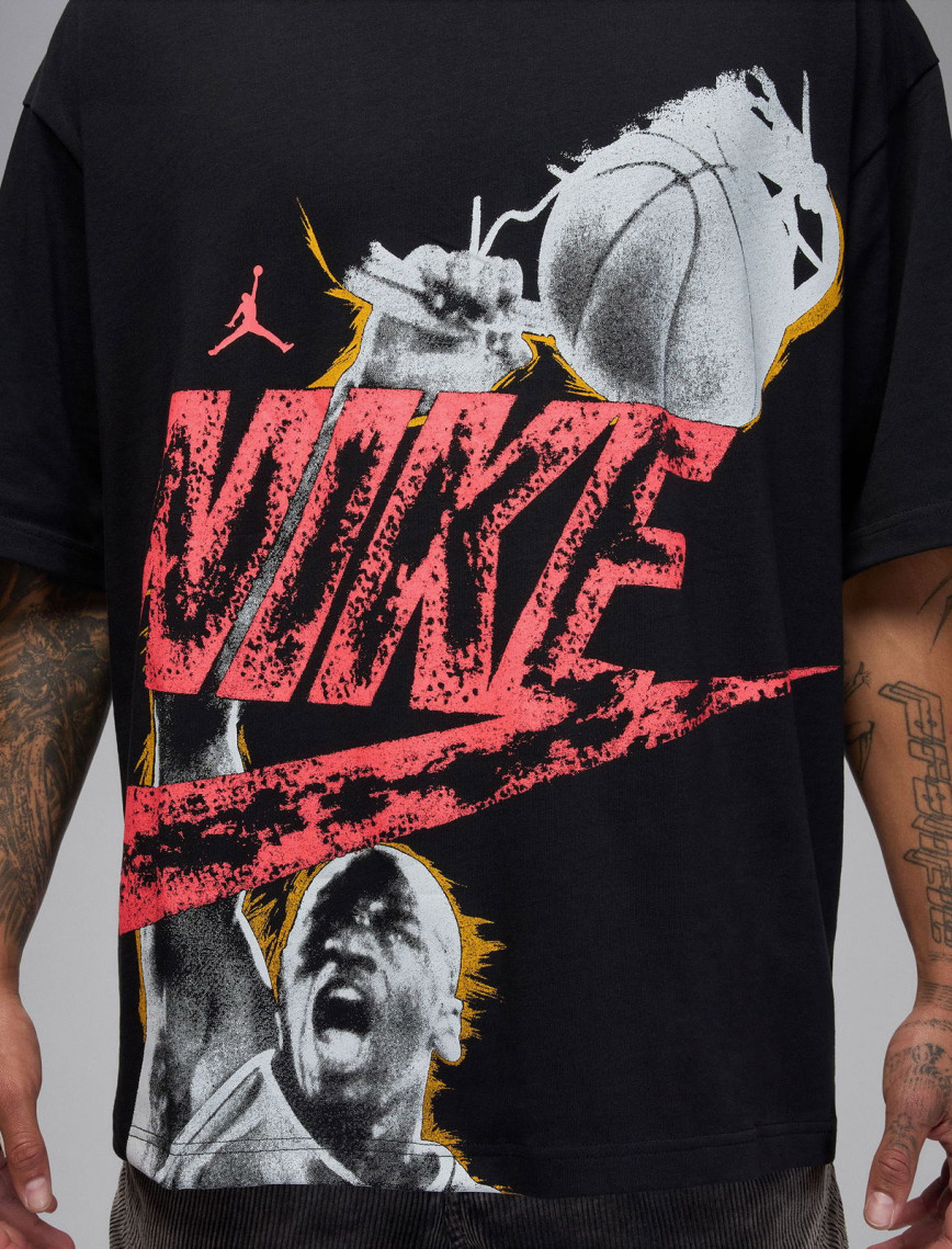 Jordan Reissue Oversized Crew Erkek Siyah T-Shirt