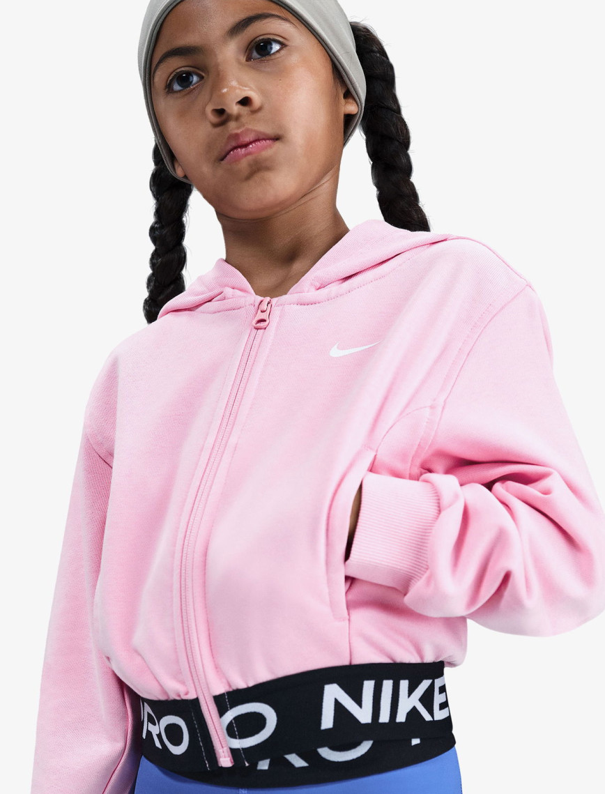 Nike Pro Dri-Fit Fleece Çocuk Pembe Sweatshirt Nike Pro Dri-Fit Fleece Çocuk Pembe Sweatshirt