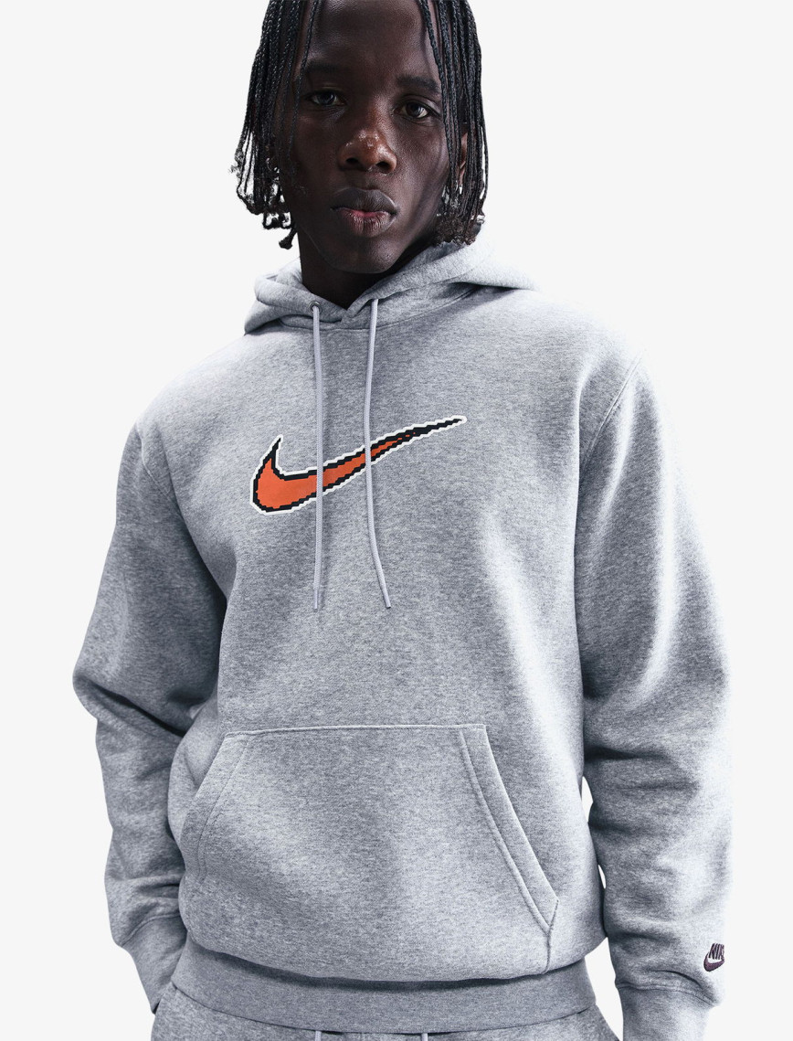 Nike Sportswear Club Neo Varsity Erkek Gri Kapüşonlu Eşofman Üstü Nike Sportswear Club Neo Varsity Erkek Gri Kapüşonlu Eşofman Üstü